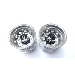 Reality Truck Alum. Rear Wheels Black w/chrome nut (pair)