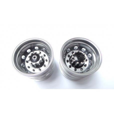 Reality Truck Alum. Rear Wheels Black w/black nut (pair)