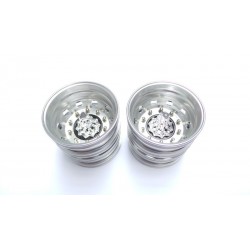 Alum. Truck Rear Wheels Chrome Center w/chrome nut (pair)