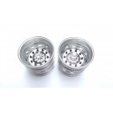 Alum. Truck Rear Wheels Chrome Center w/black nut (pair)