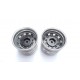 Alum. Truck Rear Wheels Chrone Center w/black nut (pair)