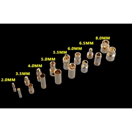 High Current Connector Set (Banana Plug) (Male x 10 + Female x 10)