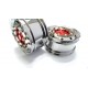 Reality Truck Alum. Wide Chrome Wheels Red Center w/chrome nut (pair)