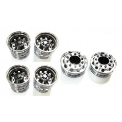 Rigidrc 6x4 Alum Chrome Wheels Set for Tamiya 1/14 Truck