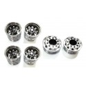 Rigidrc 6x4 Alum Chrome Wheels Set for Tamiya 1/14 Truck