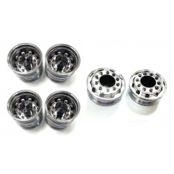 Rigidrc 6x2LH Alum Chrome Wheels Set for Tamiya 1/14 Truck