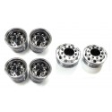 Rigidrc 6x4 LH Alum Chrome Wheels Set for Tamiya 1/14 Truck