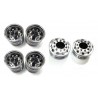 Rigidrc 6x2LH Alum Chrome Wheels Set for Tamiya 1/14 Truck