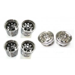 Rigidrc 6x2W Alum Chrome Wheels Set for Tamiya 1/14 Truck