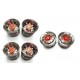 Rigidrc 6x2W LH Red Alum Chrome Wheels Set for Tamiya 1/14 Truck