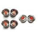 Rigidrc 6x4W LH Red Alum Chrome Wheels Set for Tamiya 1/14 Truck