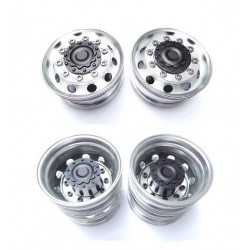 STT 4x2W Alum Wheels Set Black for Tamiya 1/14 Truck