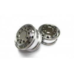 Alum. CNC Truck Alum. Wide Wheels (pair) w/Chrome Wheel Cap for 1/14 Tamiya Truck