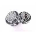 Alum. CNC Truck Alum. Chrome Wheels (pair) w/Scania Chrome Wheel Cap for 1/14 Tamiya Truck