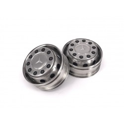 Stainless Steel Mercedes-Benz Front Wheels for Tamiya 1/14 Truck