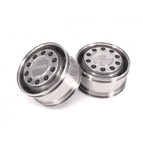 Stainless Steel MAN Front Wide Wheels for Tamiya 1/14 Truck