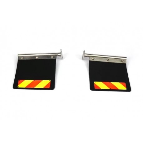 Stainless Steel Mud Flap Black For Tamiya 1/14 Grand Hauler / King Hauler / Knight Hauler / Ford Aeromax / GL / Freightliner