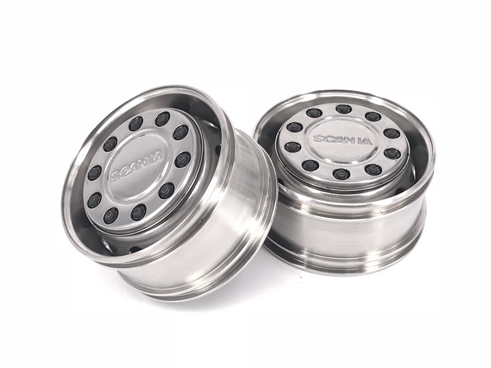 thumbnail interactive-video image 1 of Metal 1.75” Non-Powered Front Wheel For Tamiya 1/14 Scale RC Tractor Trucks & Trailers – Kingkong RC 1 of 9