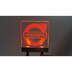 Interior Logo Board w/LED for Tamiya 1/14 Volvo Red