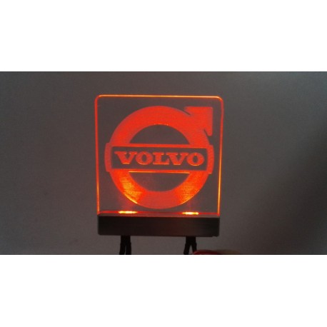 Interior Logo Board w/LED for Tamiya 1/14 Volvo Red