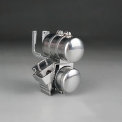 Stainless Steel Double Cylinder w/Wheel Stopper for Tamiya 1/14 Mercedes-Benz AROCS 3348 6x4 Tipper Truck