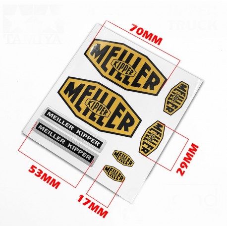 Meiller Kipper Decal Sticker for Tamiya 1/14 Mercedes-Benz AROCS 3348 6x4 Tipper Truck