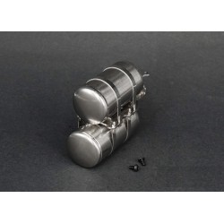 Stainless Steel Double Cylinder for Tamiya 1/14 Mercedes-Benz AROCS 3348 6x4 Tipper Truck