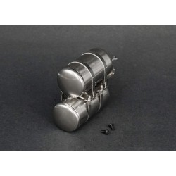 Stainless Steel Double Cylinder for Tamiya 1/14 Mercedes-Benz AROCS 3348 6x4 Tipper Truck