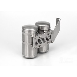 Stainless Steel DIY Modifty Double Cylinder for Tamiya 1/14 Mercedes-Benz AROCS 3348 6x4 Tipper Truck