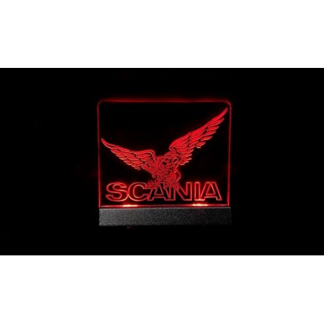 Interior Logo Board w/LED for Tamiya 1/14 Scania V.2 Red