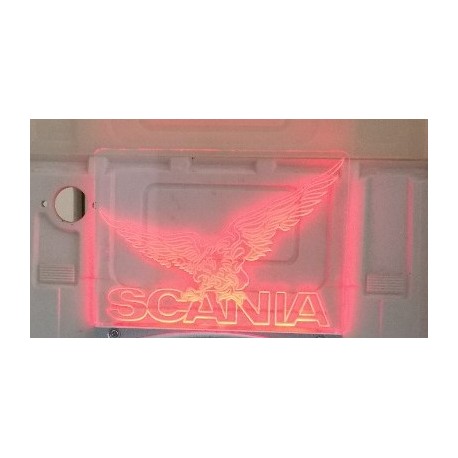 Interior Scania Logo Board V2 w/LED 90x70mm for Tamiya 1/14 Scania Red