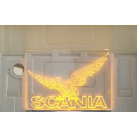Interior Scania Logo Board V2 w/LED 90x70mm for Tamiya 1/14 Scania Yellow