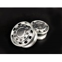 Alum. CNC Truck Alum. Wide Wheels (pair) w/Scania Chrome Wheel Cap for 1/14 Tamiya Truck