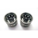 Semi Truck Alum. Rear Wheels Silver (pair)