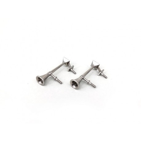 Stainless Steel Air Horns Set Ver.A for Tamiya 1/14 Volvo FH16 Globetrotter 750