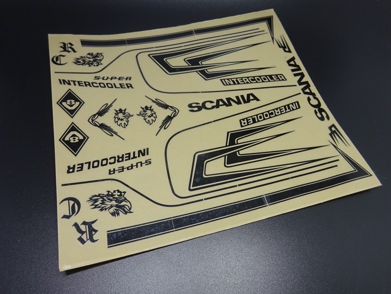Scania R620 Stickers Black Colour Decal Set for Tamiya 1/14 Scania R470 / R620 - Rigidrc Shop