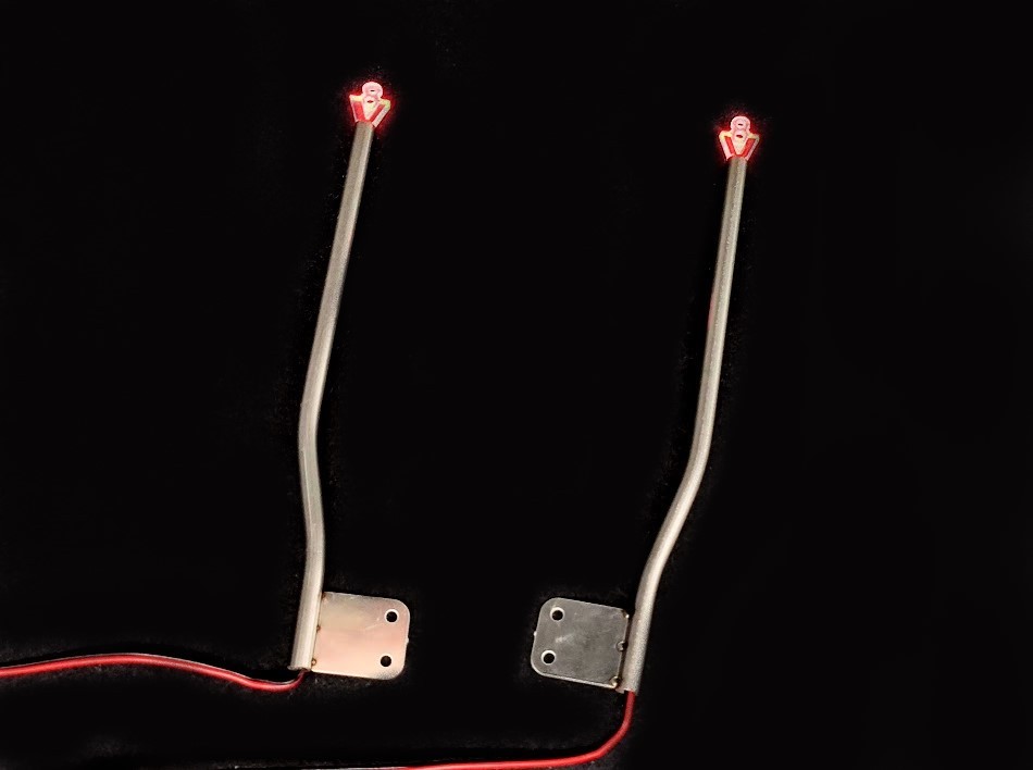 Stainless Steel DIY V8 Bumper Guide Pole w/Red SMD Light (3V) Rigidrc