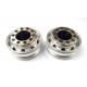 Semi Truck Alum. Front Wheels Silver w/chrome cover (pair)