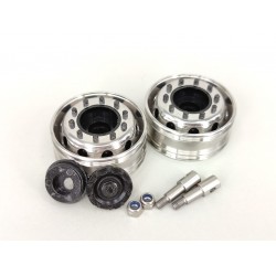 Stainless Steel Front Wheels w/Scania Wheel Cap for Tamiya 1/14 Truck