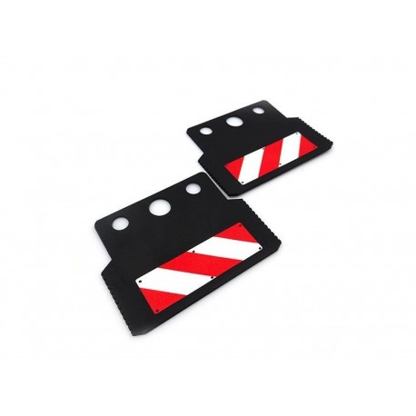 Mud Flap for Tamiya 1/14 Truck Harzard Warning Red/White