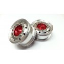 Reality Truck Alum. Wide Wheels w/red center/chrome nut (pair)