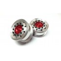 Reality Truck Alum. Wide Wheels w/red center/black nut (pair)